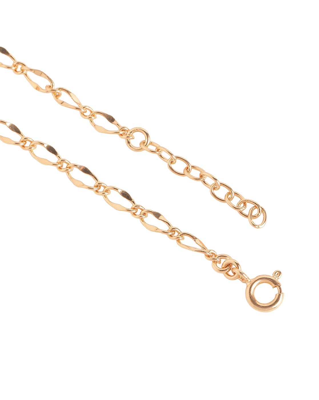 18kt Rose Gold Plated Textured Link Chain Adjustable  Bracelet