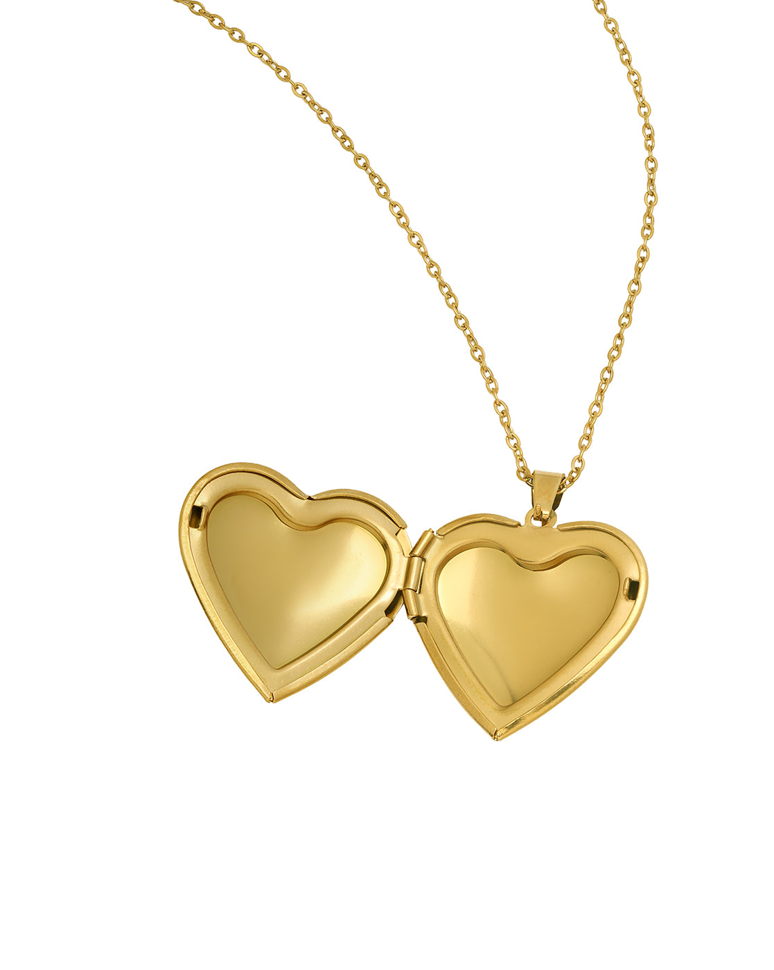 Gold Plated Openable Bold Heart Pendant and Chain