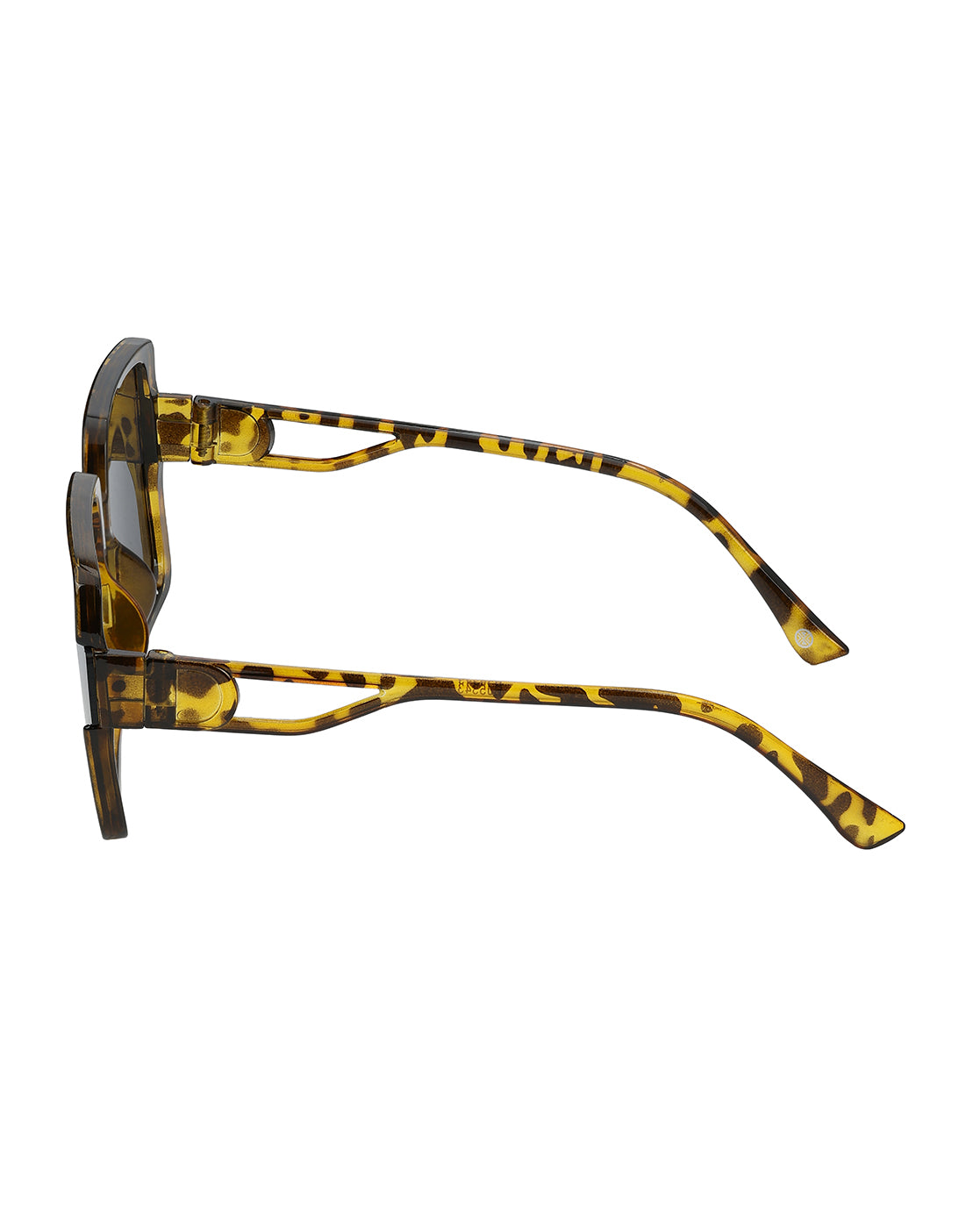 Women Tortoise Shell UV Protected Black Lens Oversized Sunglasses