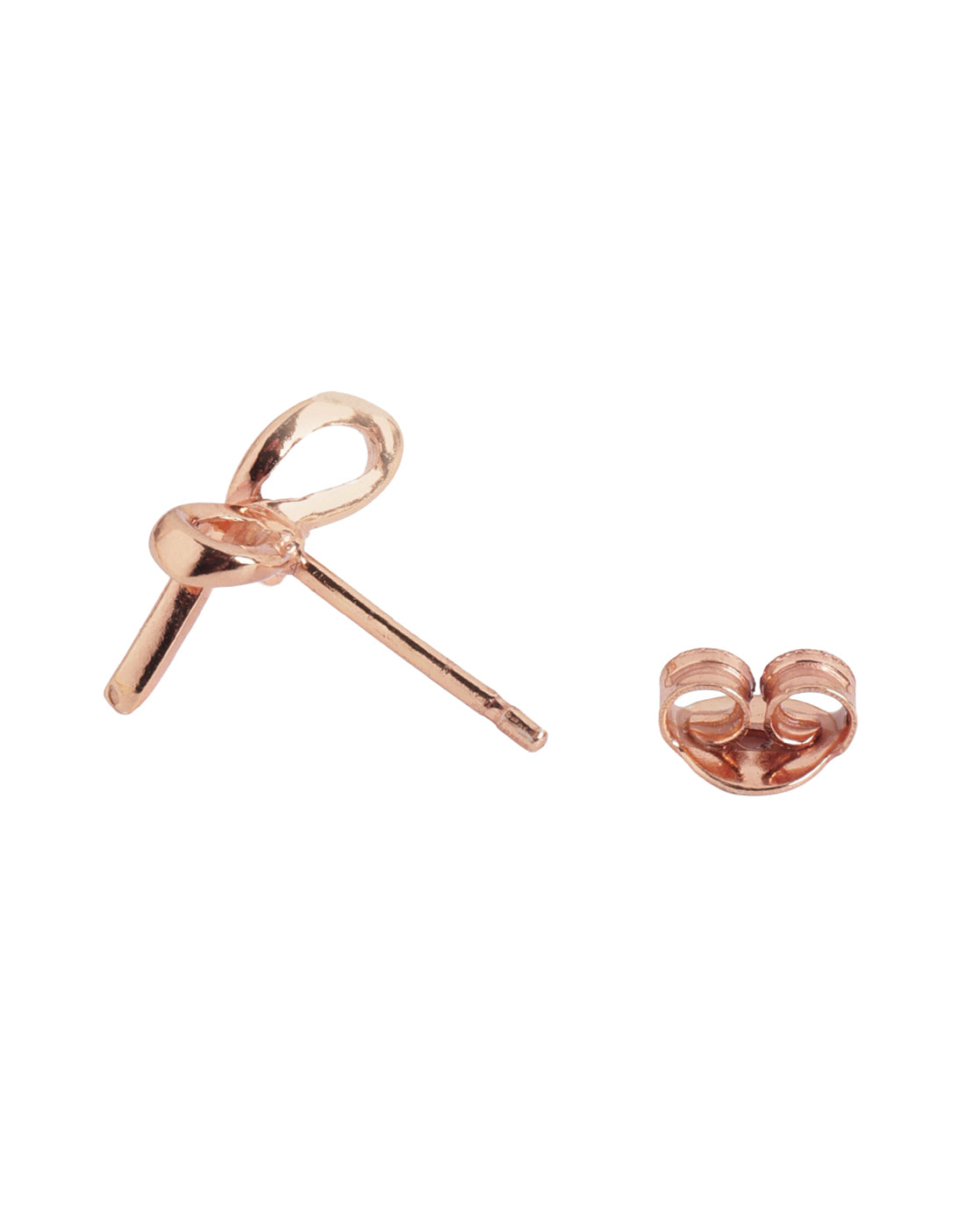 925 Sterling Silver 18kt Rose Gold Plated BOW Mini Stud Earring