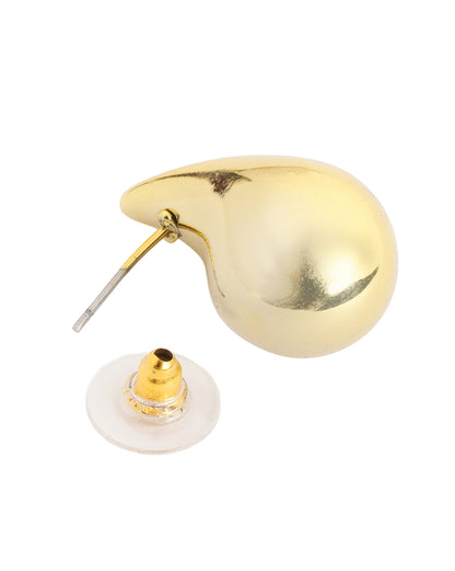 Gold Plated Tear Drop Bold Stud Earring