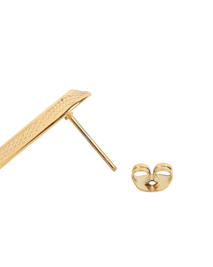 Premium Gold Plated Mother of Pearl Heart Bold Stud Earring