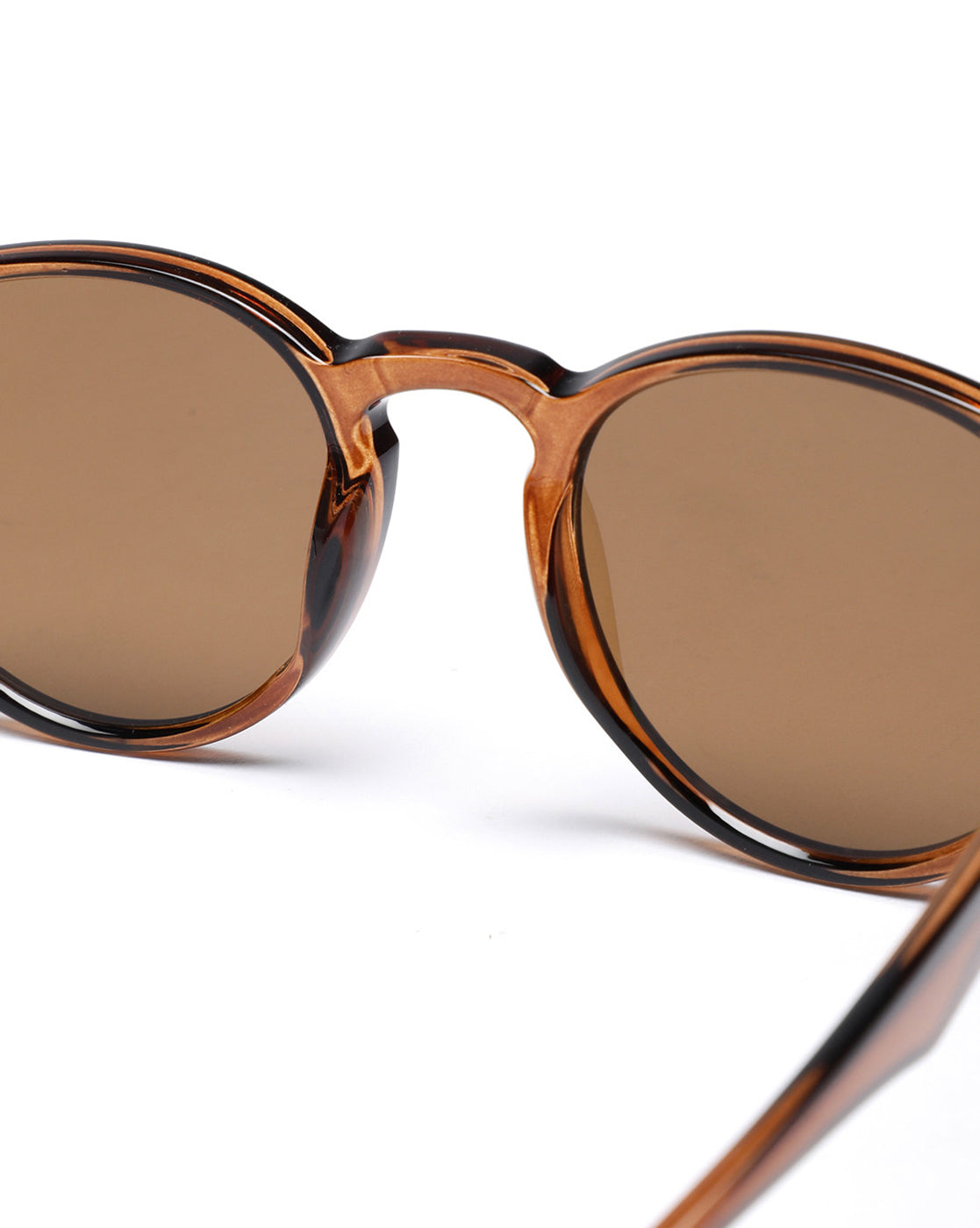 Unisex Brown Toned Brown UV Protected Lens Oval Sunglasses