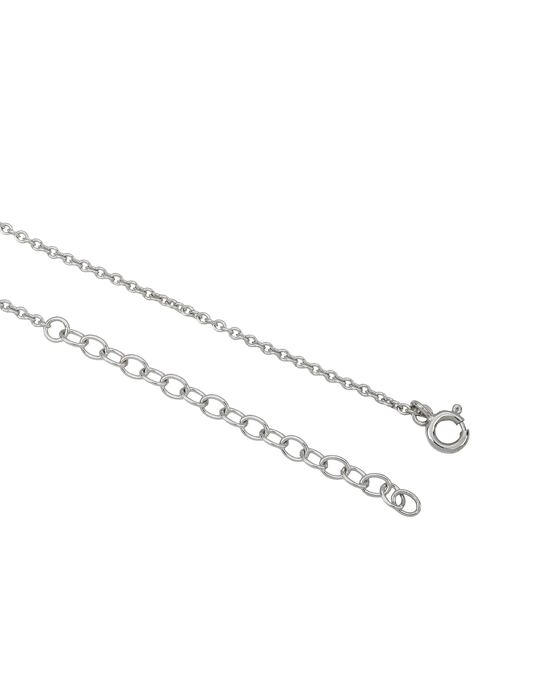 Premium Rhodium Plated Sparkle Solitaire CZ Pendant Chain