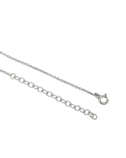 Premium Rhodium Plated Sparkle Solitaire CZ Pendant Chain