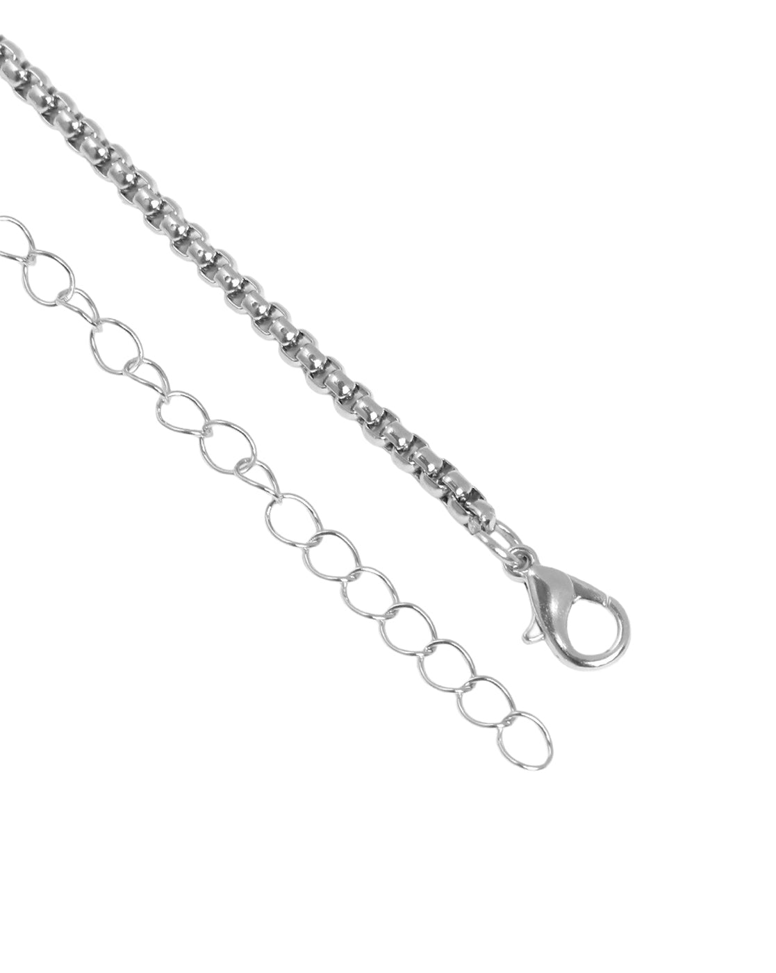 Men Stainless Steel with Black Stone Octagon Pendant and Chain