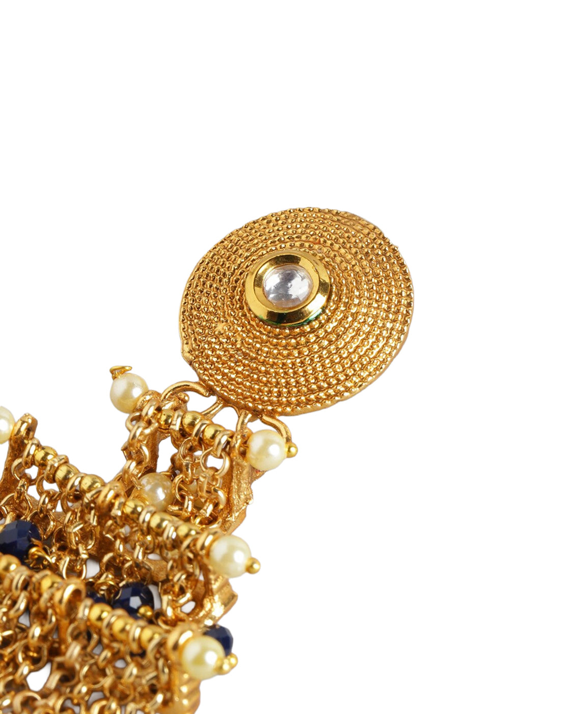 Gold Plated Layered Statement Jhumka Earrings with Pearl