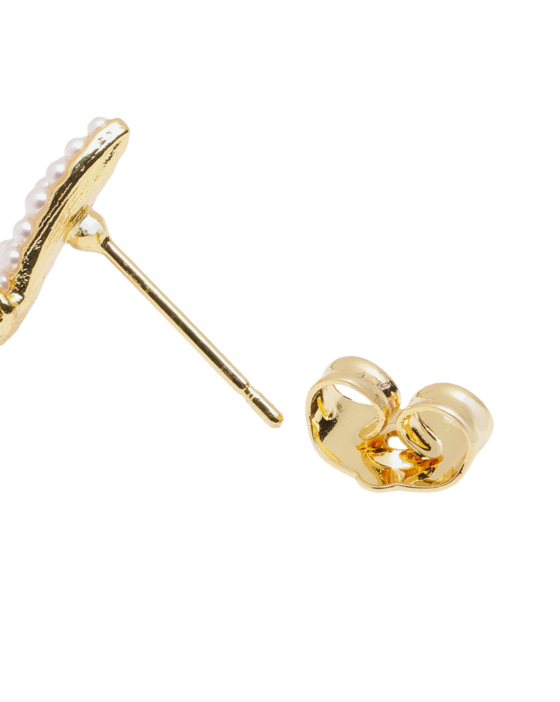18kt Gold Plated Dainty Butterfly with Mini Pearl Stud Earring