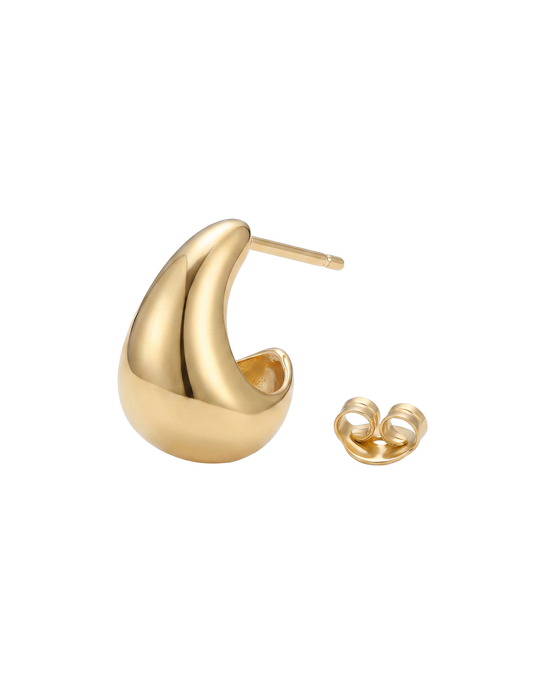 18kt Gold Plated Bold Teardrop Hoop Earring
