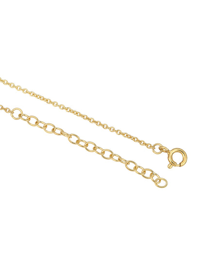 18kt Gold Plated CZ  Bubble Letter R Pendant and Chain