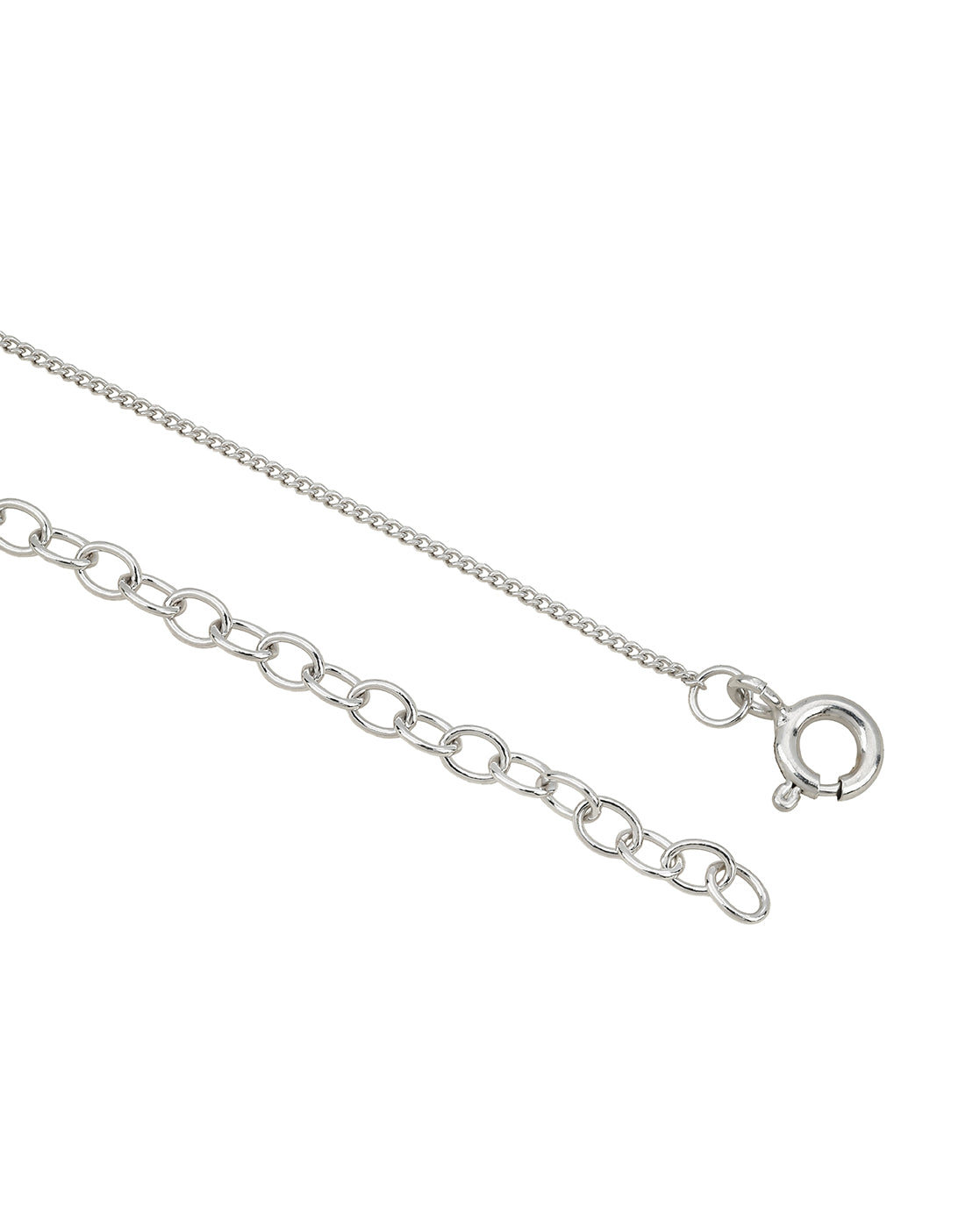 Rhodium Plated Solitaire Heart Pendant and Chain