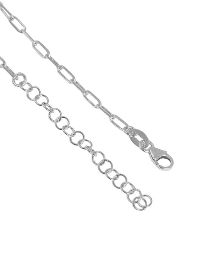 Rhodium Plated Anchor Pendant and Chain for men