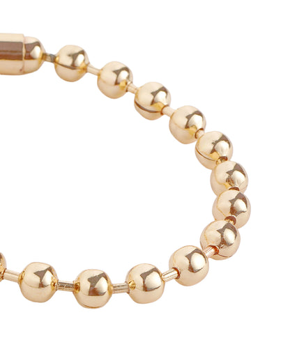 Men Gold Plated Metal Ball Link Bracelet