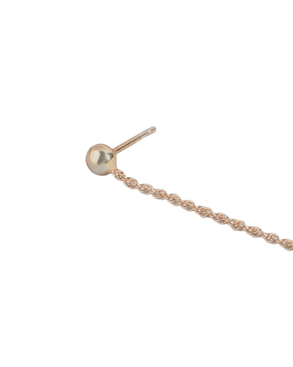 925 Sterling Silver 18kt Rose Gold Plated Dangling Ball with Chain Drop Earring