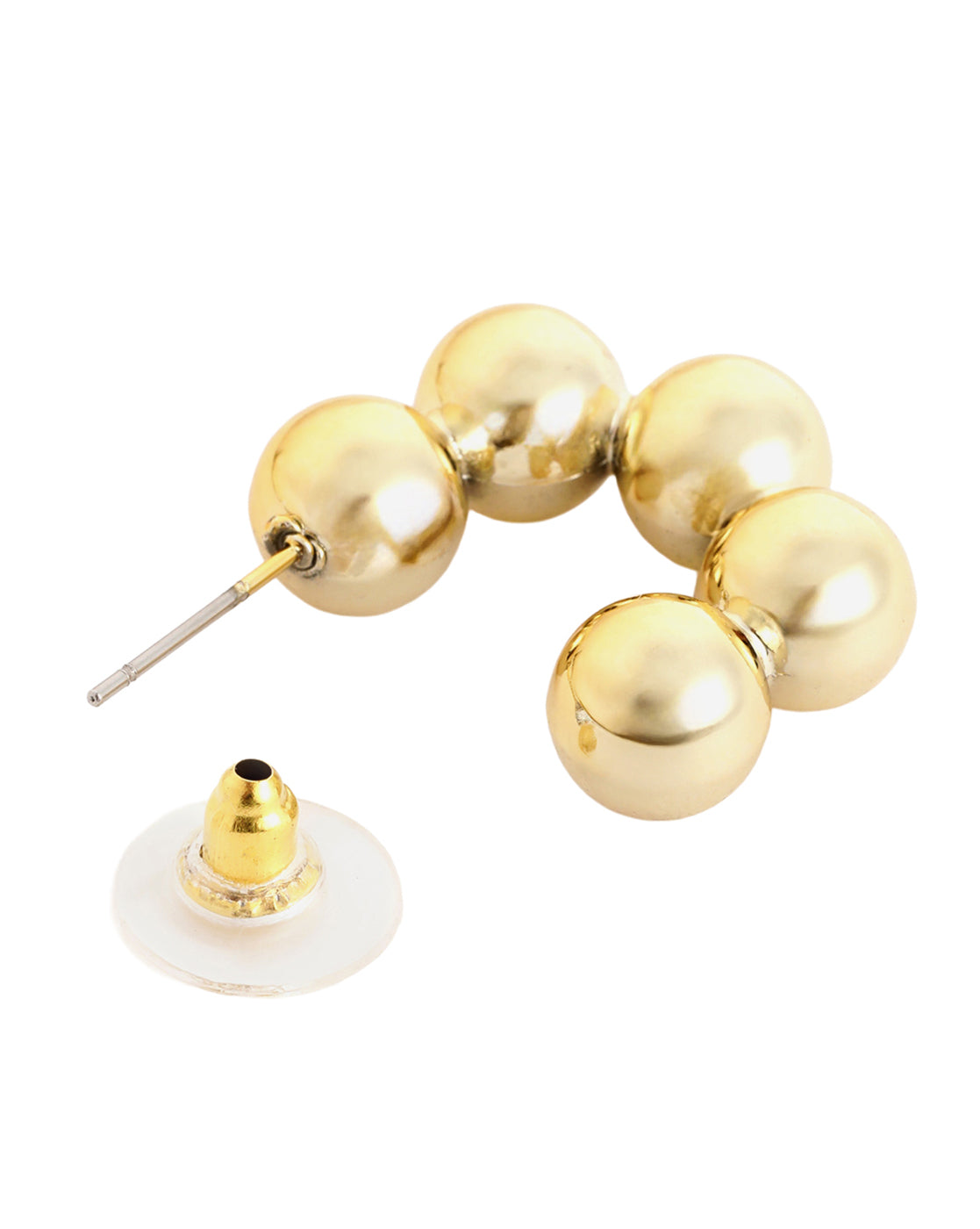 Gold Plated Bold Bubble Half Hoop Earring