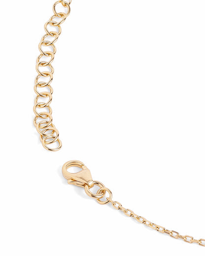 18kt Gold Plated CZ and Pearl Swirl Teardrop Pendant and Chain Necklace