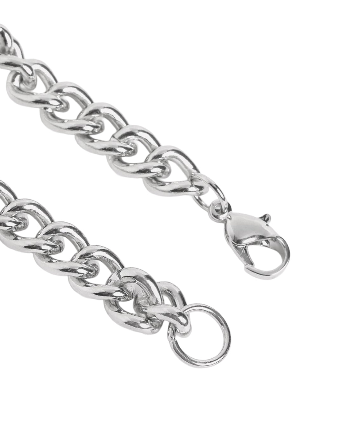 Men Silver Plated Cuban Link Chain Necklace
