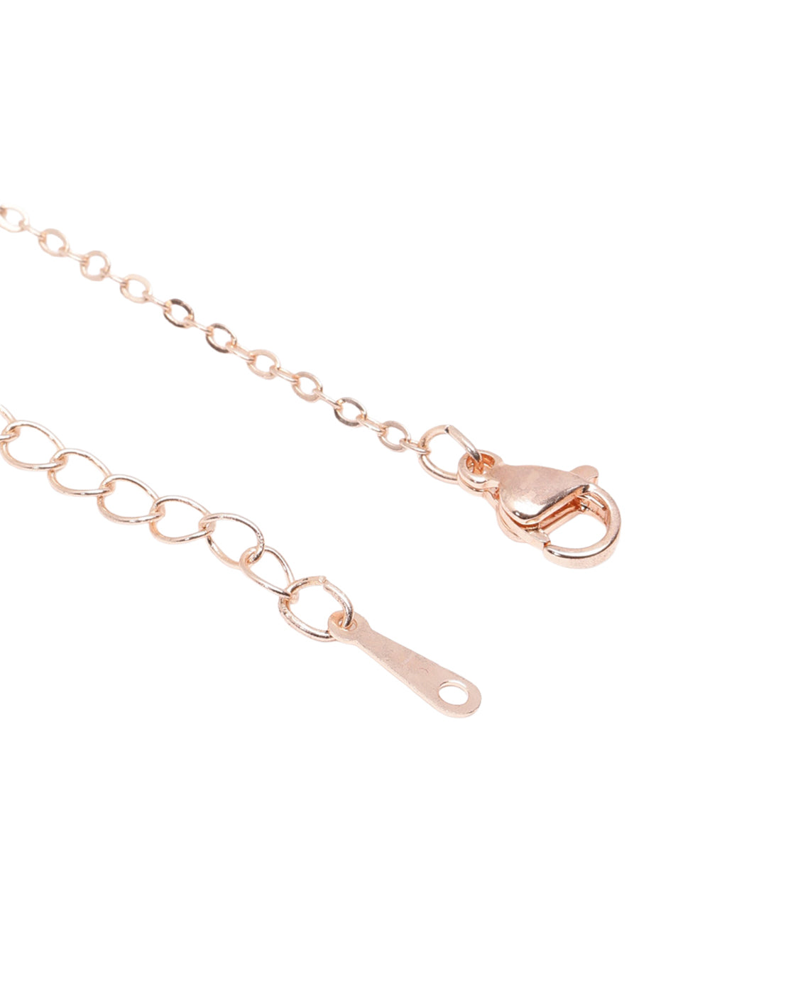 Rose Gold Plated CZ Studded Heart Pendant and Chain