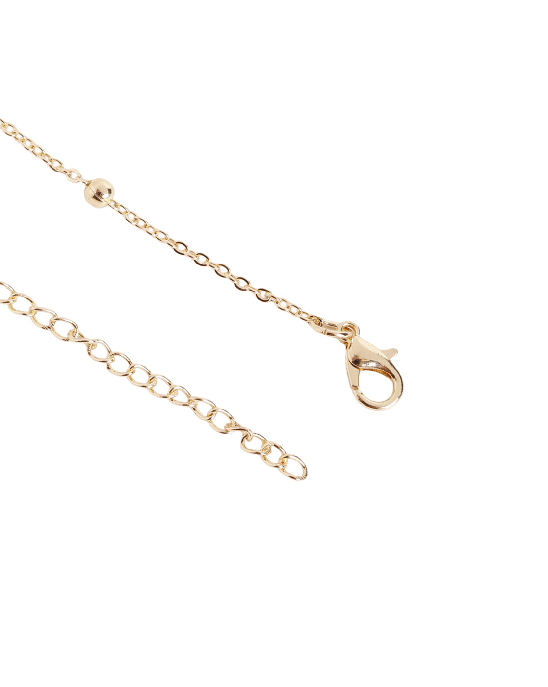 Gold Toned Fashionable Red Crystal Teardrop Charm Necklace