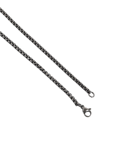 Men Metallic Toned Jesus Cross Pendant and Venetian Chain