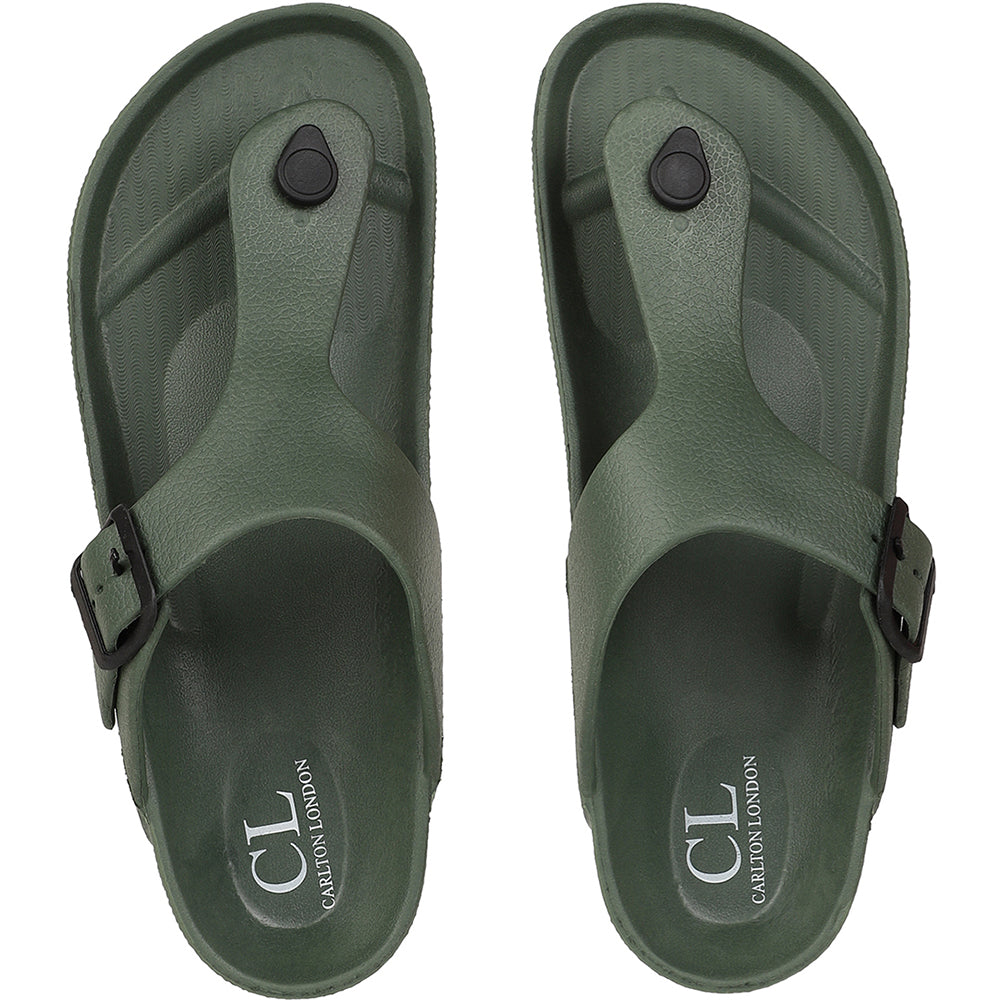 Men Solid Thong Slide with Adjustable Strap