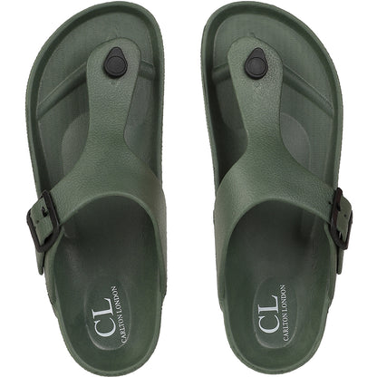 Men Solid Thong Slide with Adjustable Strap