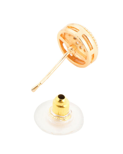 Rose Gold Plated CZ Sparkle Petite Stud Earring