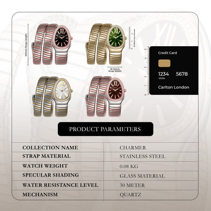 Carlton London Charmer Women Black Stainless Steel Analog Watch - CLW-SNK-A1BK