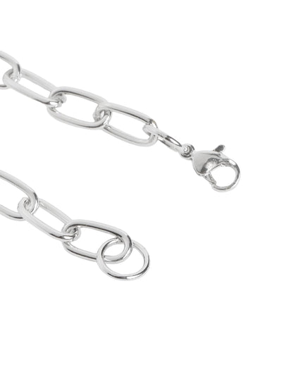 Men Elongated Oval Link Chain Necklace