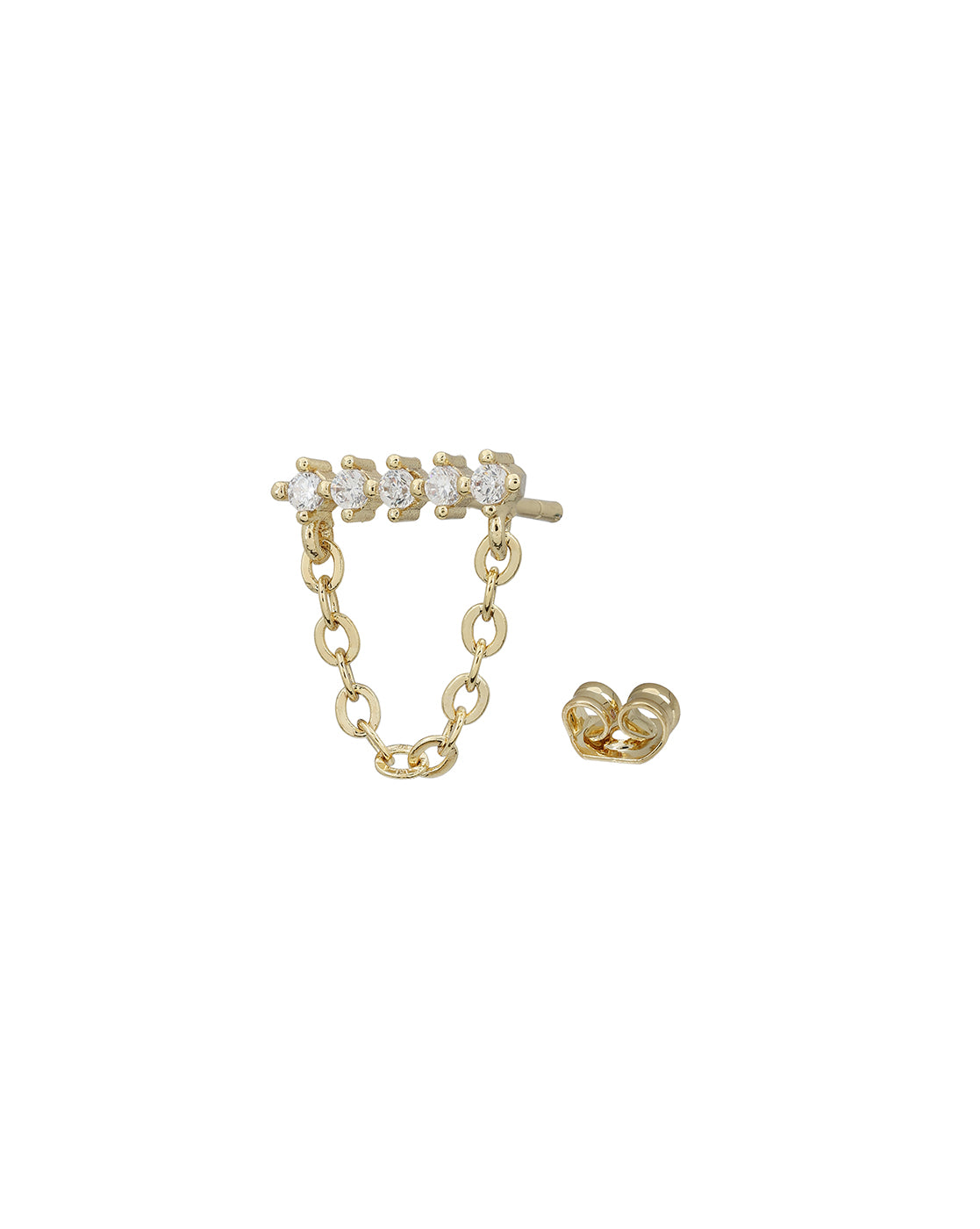 Set of Gold Plated Contemporary CZ Studded Heart, Cuff &amp; Ear Piercing Set