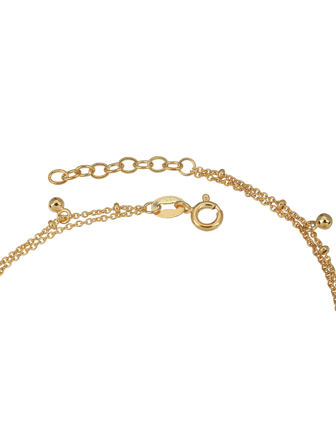 18kt Gold Plated Dangling Charm Layered Anklet