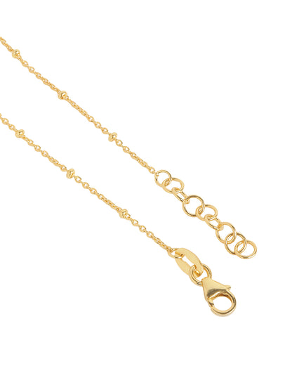 18kt Gold Plated with Dangling Round &amp; Square Solitaire Charm Adjustable Bracelet
