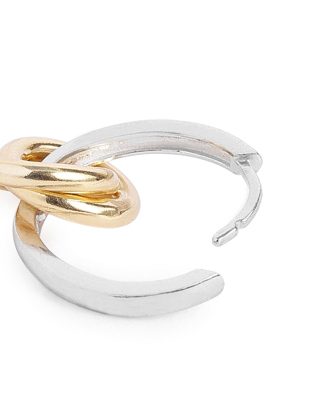 18kt Gold &amp; Rhodium Dual Plated Intertwined Knot Hoop Earring