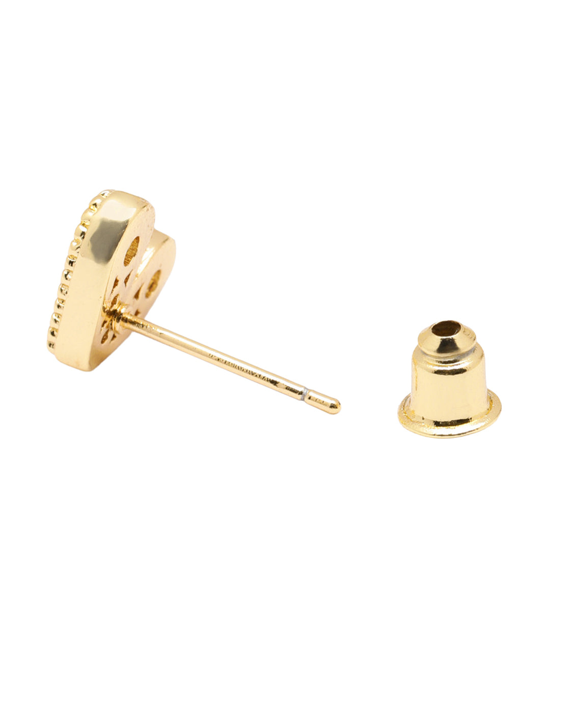 Gold Plated CZ Sparkle Mini Heart Stud Earring