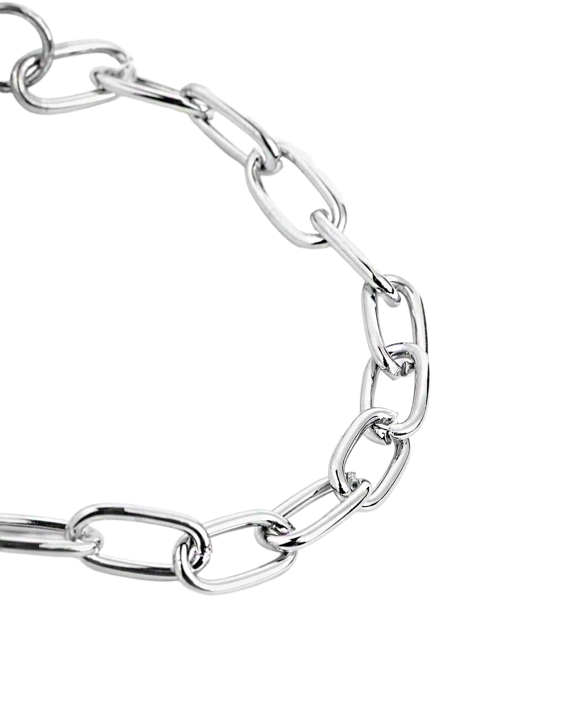 Men Silver Plated Link Bracelet