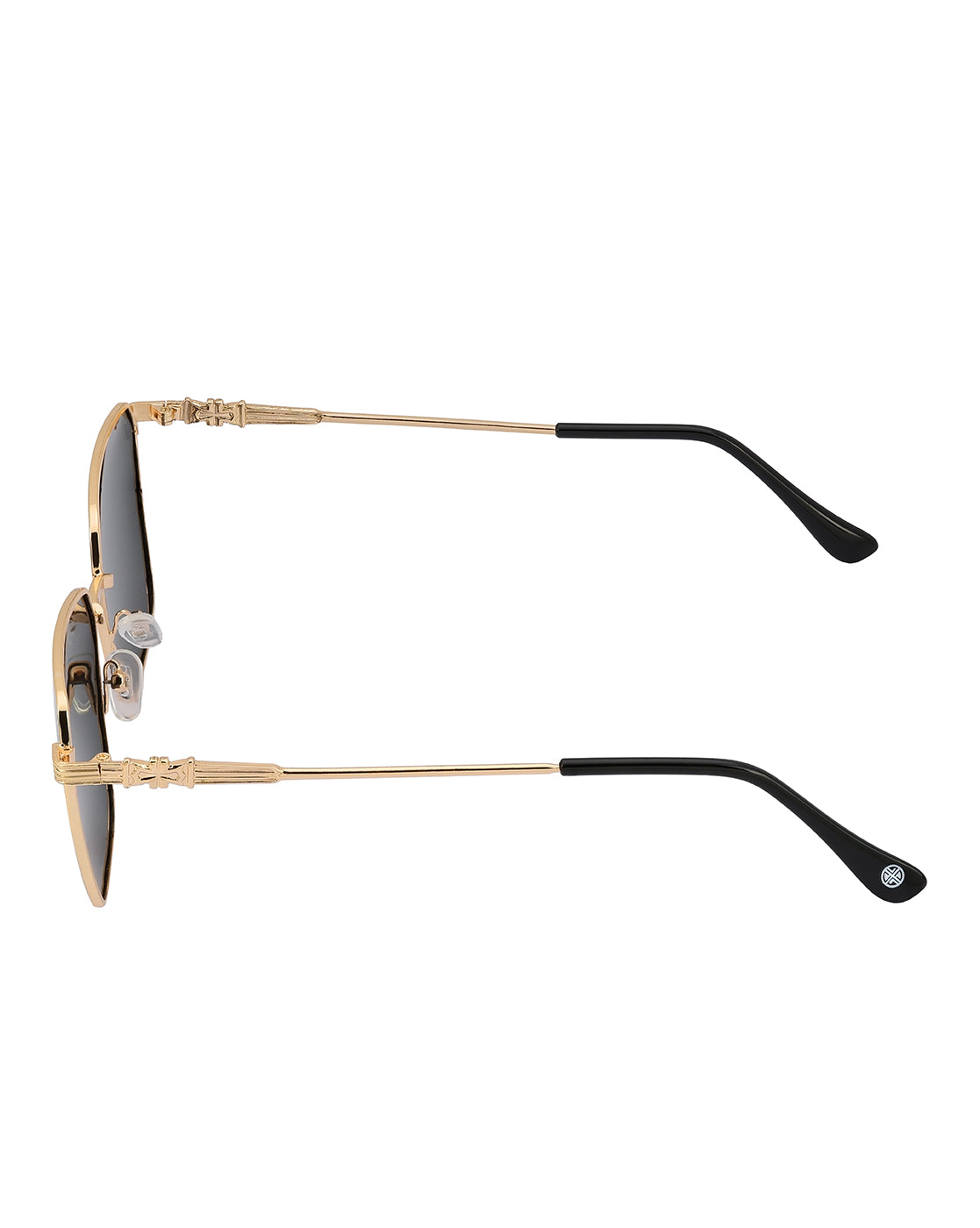 Women Gold and Black Toned Black Polarised Lens Rectangle Sunglasses