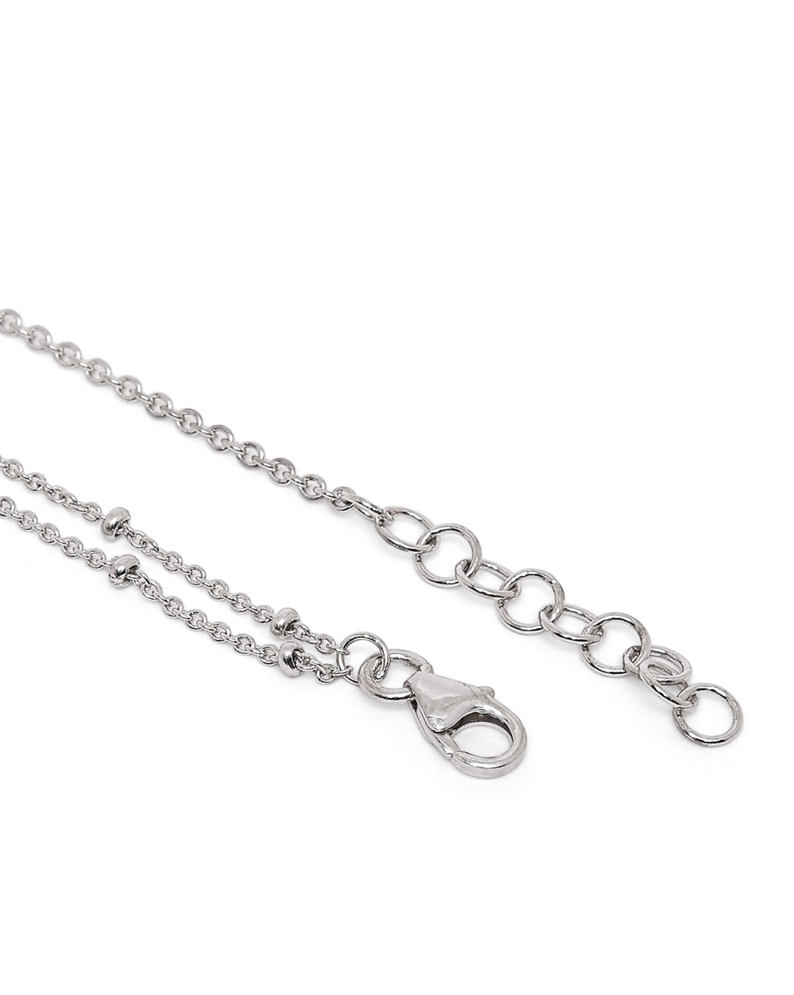 Rhodium Plated Double Chain Butterfly Charm Anklet