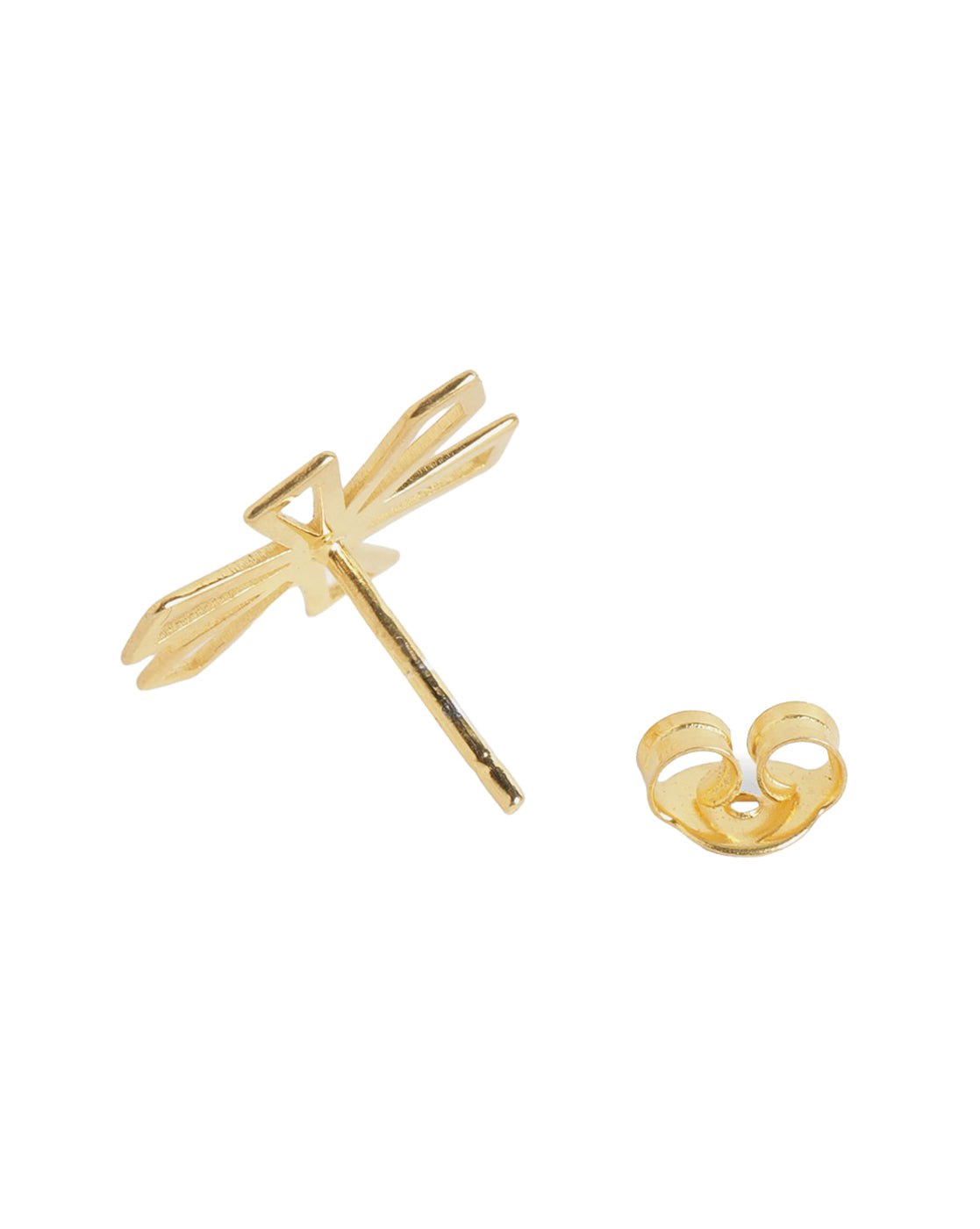18kt Gold Plated Petal Bloom Enamelled Floral Stud Earring