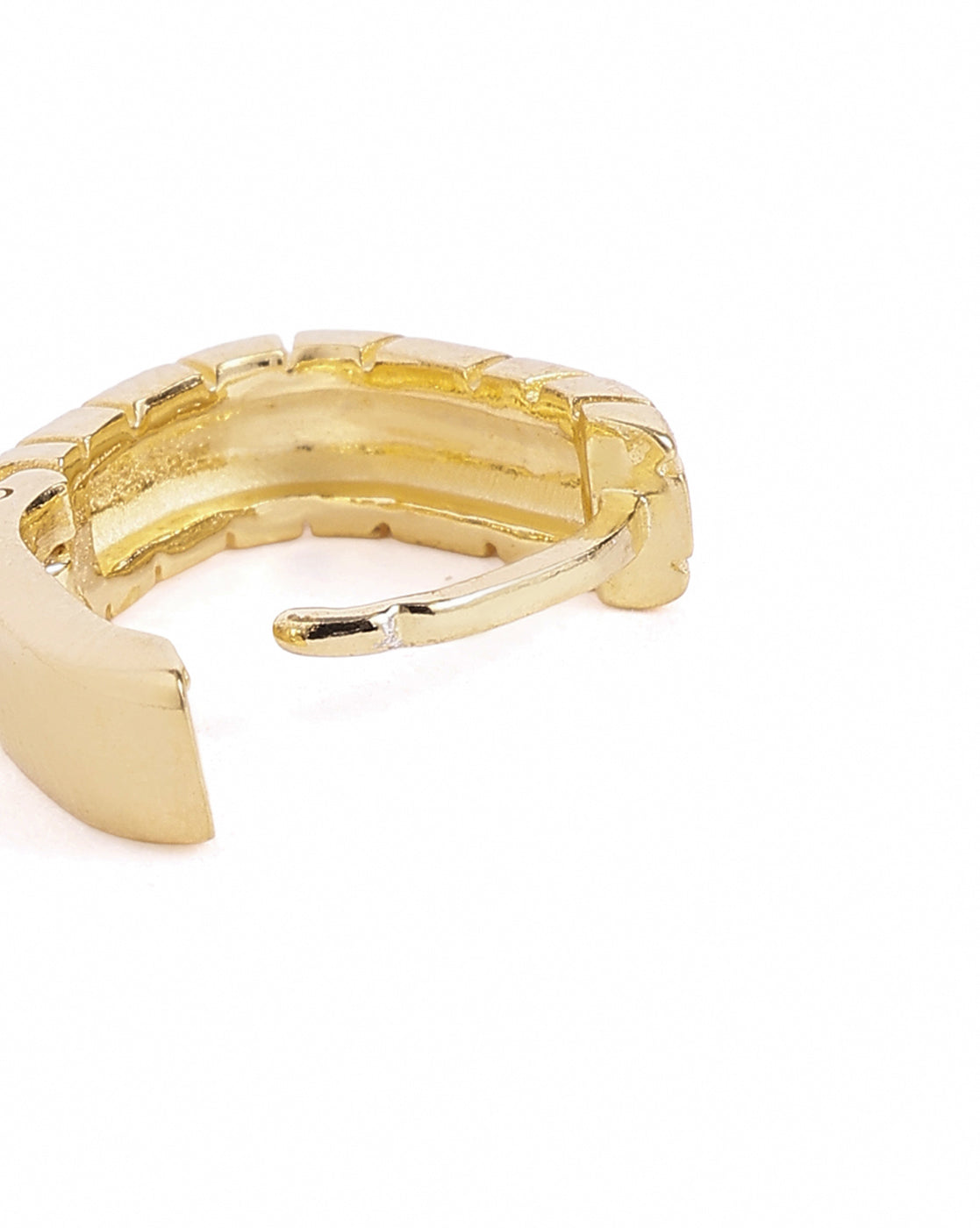 18kt Gold Plated Square Mini Hoop Textured Earring
