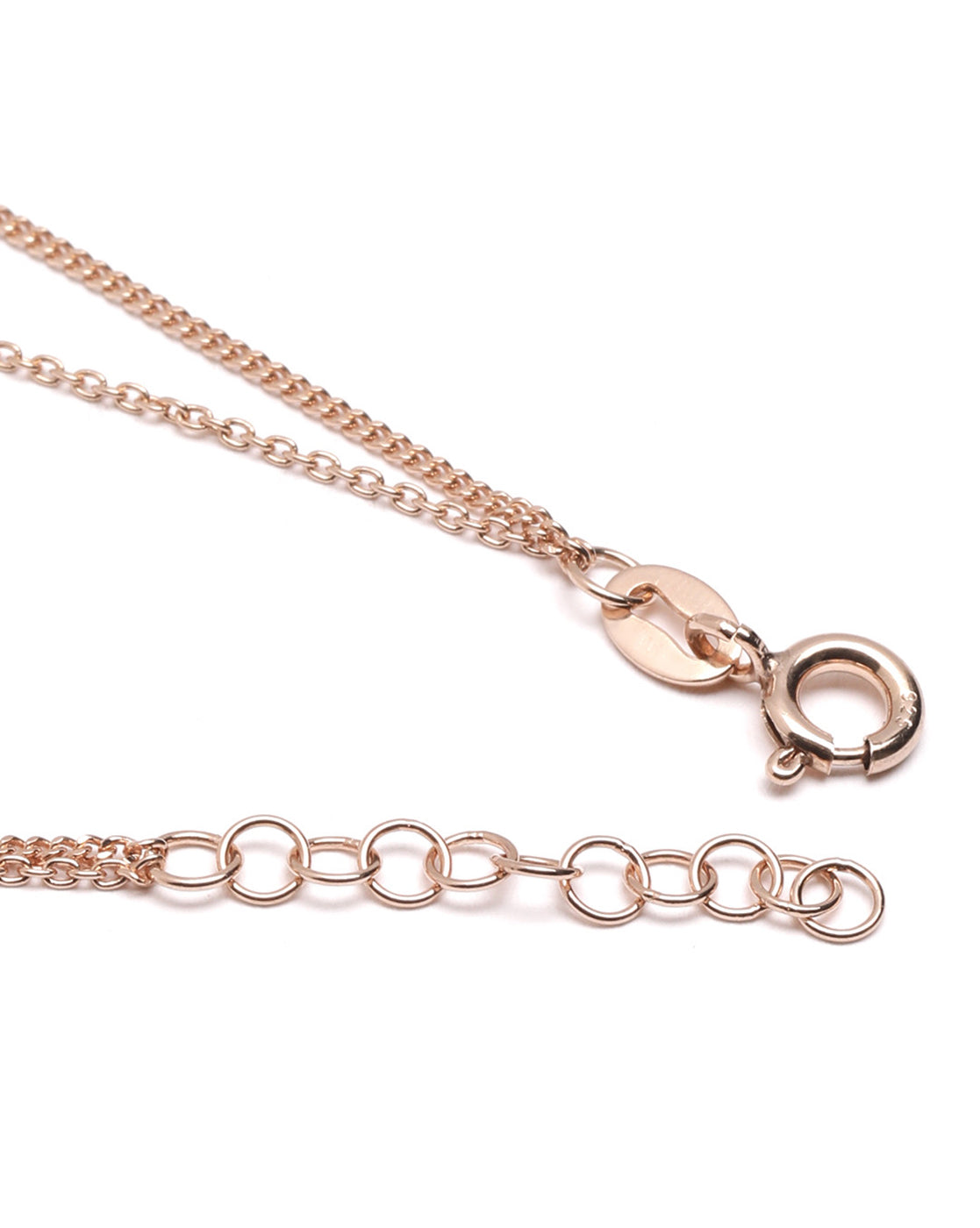 925 Sterling Silver 18kt Rose Gold Plated Double Layered CZ Heart Charm Bracelet