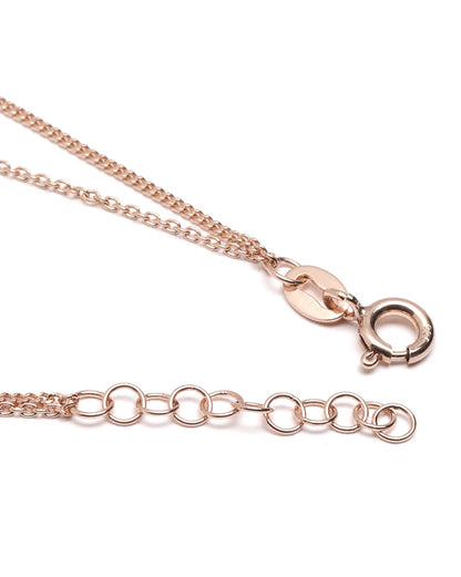 925 Sterling Silver 18kt Rose Gold Plated Double Layered CZ Heart Charm Bracelet