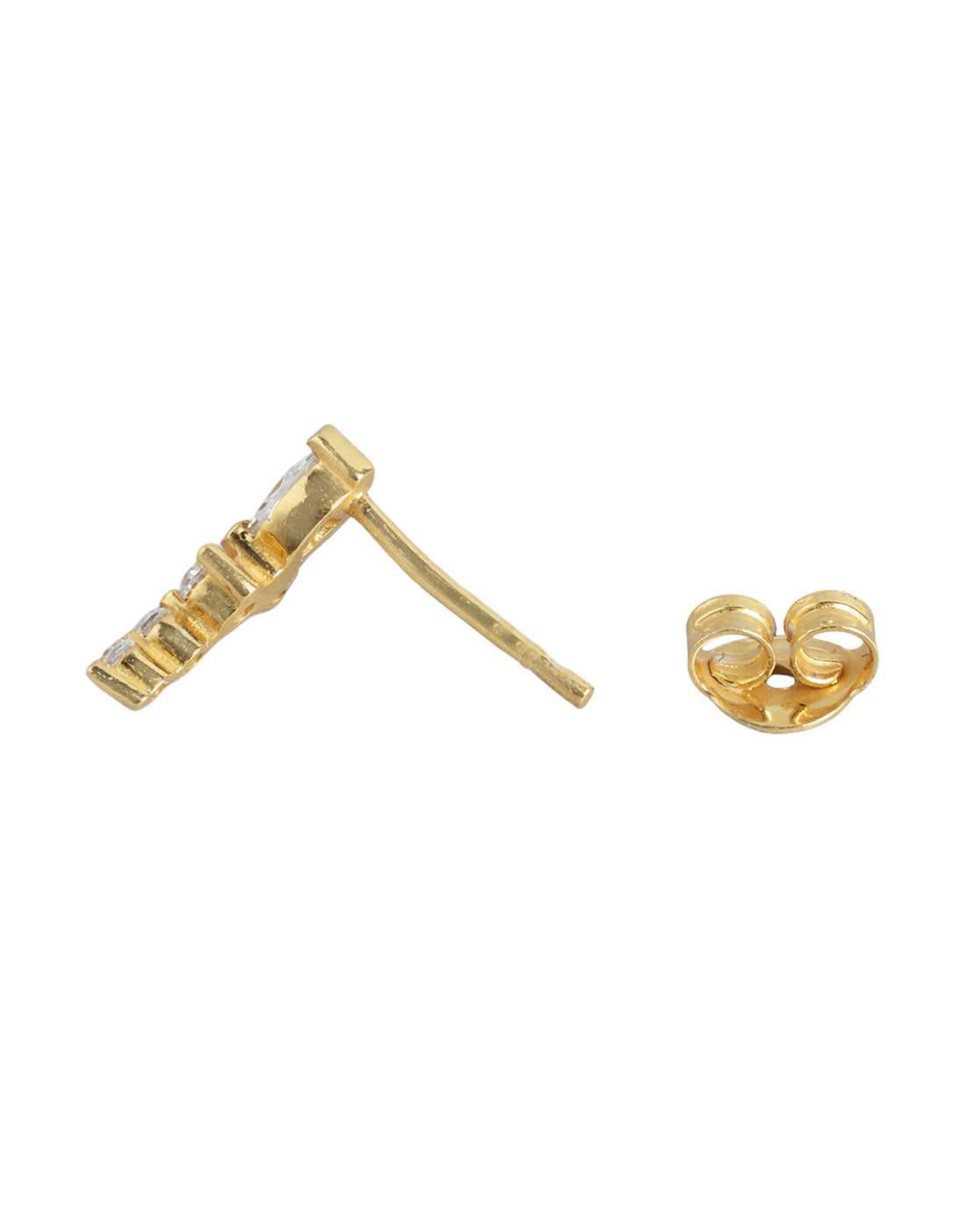 925 Sterling Silver 18kt Gold Plated CZ Petite Stud Earring