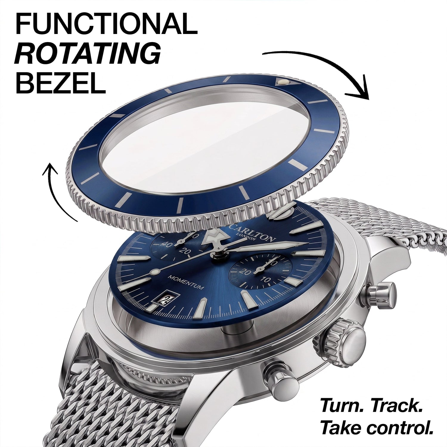 Carlton London Men Momentum Blue Analog Watch - CL-MT-BLU