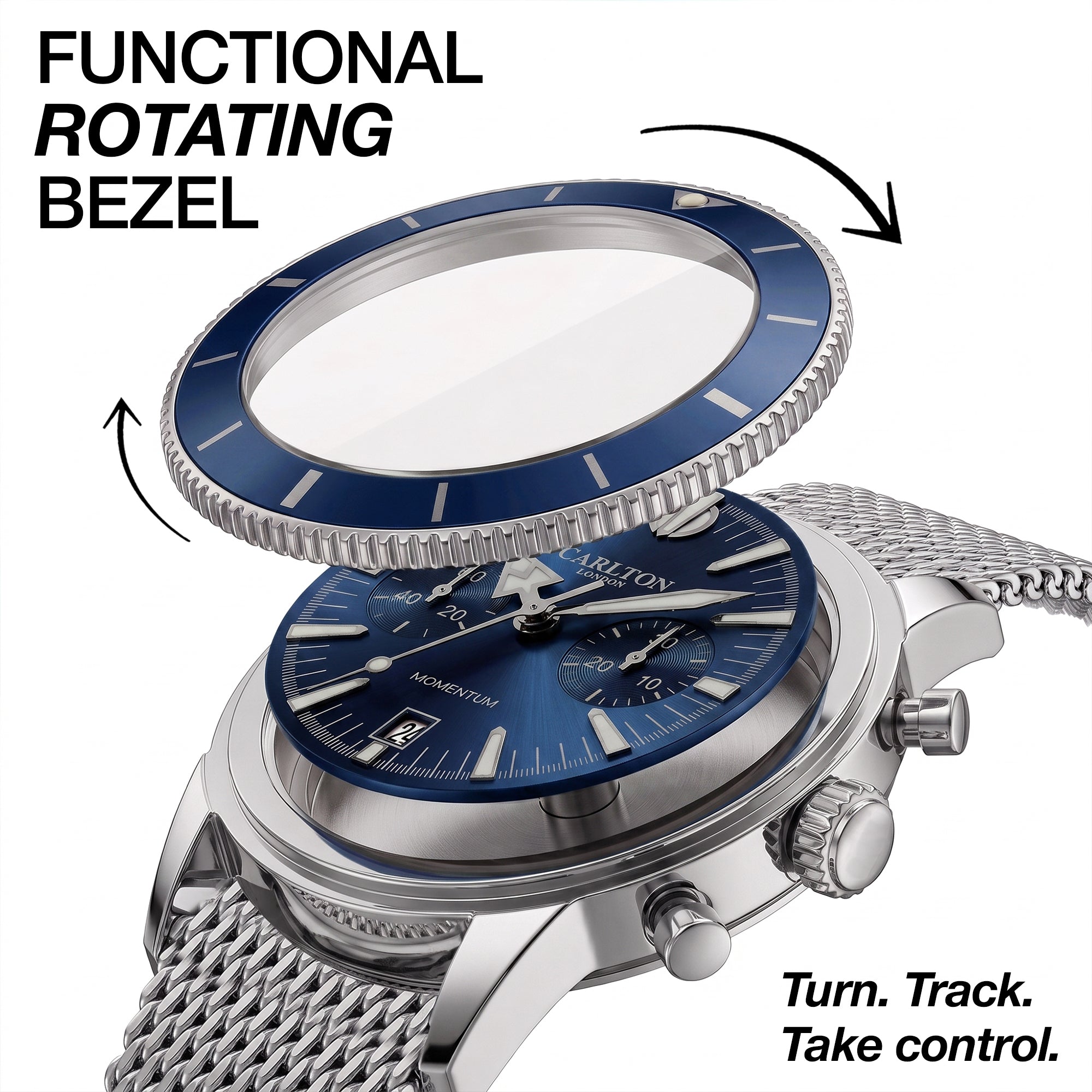 Carlton London Men Momentum Blue Analog Watch - CL-MT-BLU