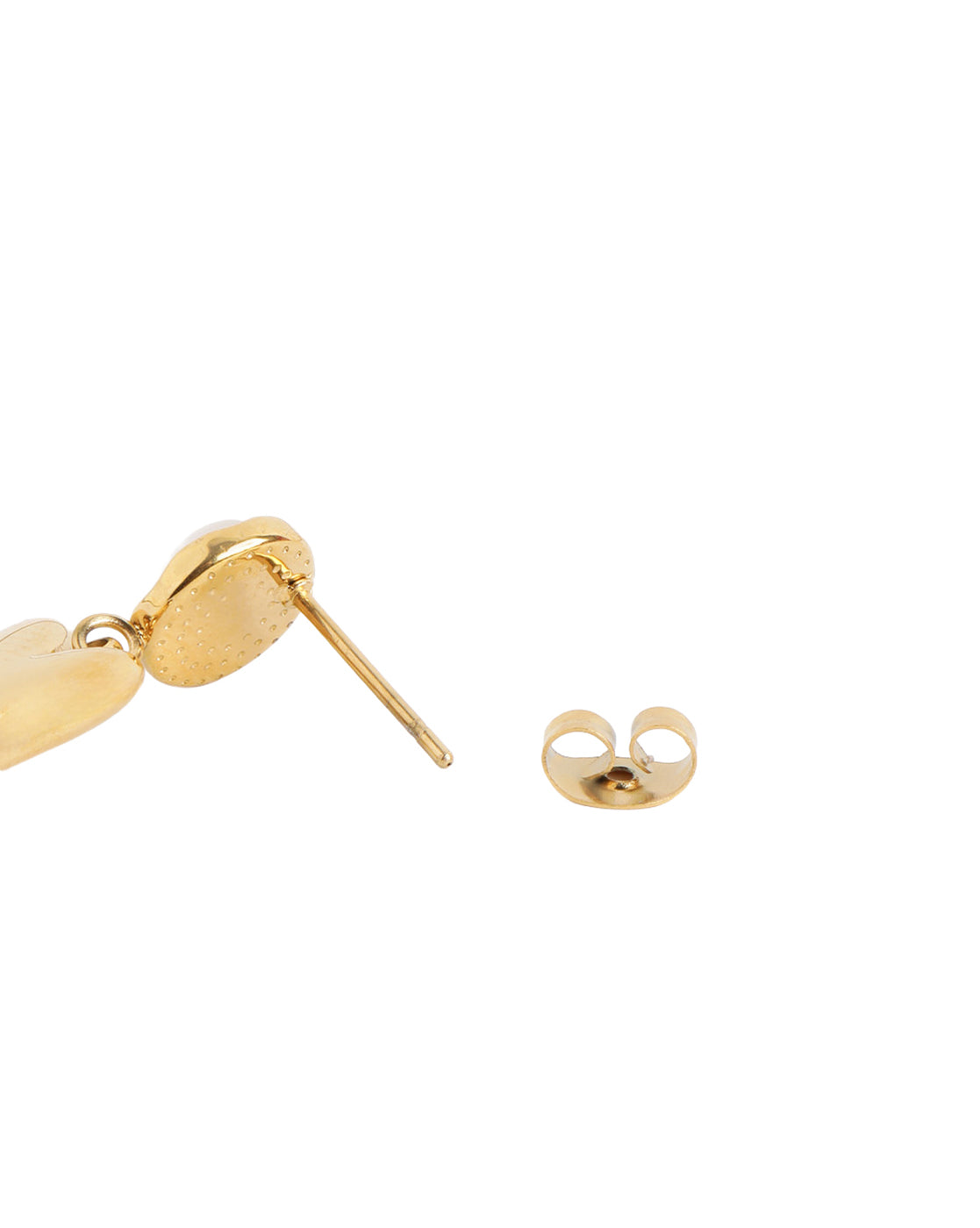 Gold Plated Pearl Studded Heart Drop Dangling Earring