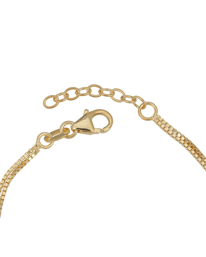 18kt Gold Plated Metal Ball Double Chain Bracelet