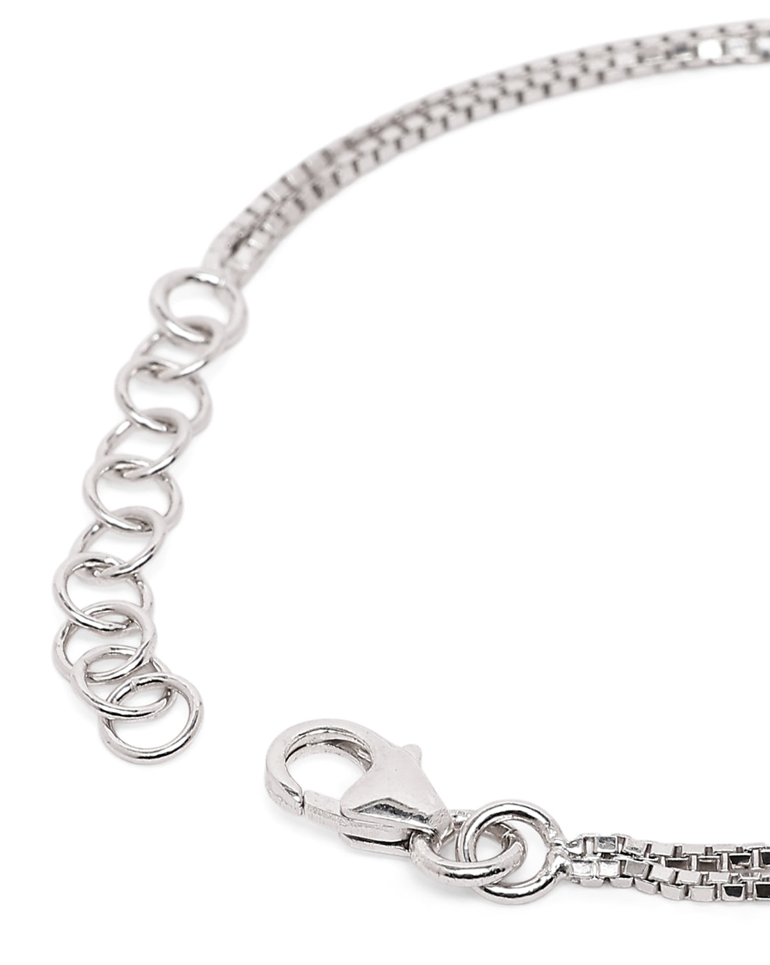 Rhodium Plated Double Chain and Metal Ball Wraparound Bracelet