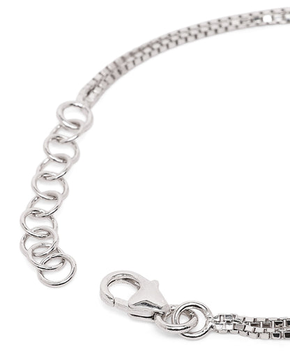 Rhodium Plated Double Chain and Metal Ball Wraparound Bracelet