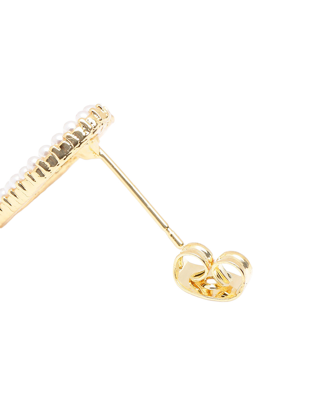 18kt Gold Plated Heart with Mini Pearl Stud Earring