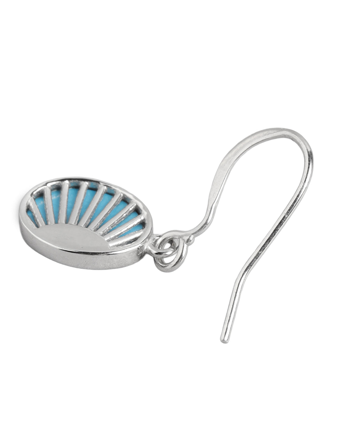 925 Sterling Silver Rhodium Plated Oval Drop Earring
